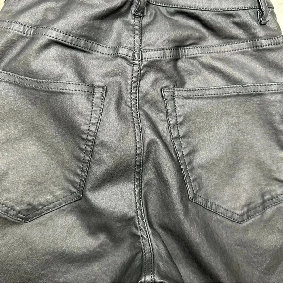 H&M Curvy Jeggings Ultra High Waist Ankle Black Coated Size 4 - Picture 15 of 16
